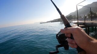 Beldibi Antalya неспешная рыбалка с берега формат POV и расслабляющий шум Средиземного моря