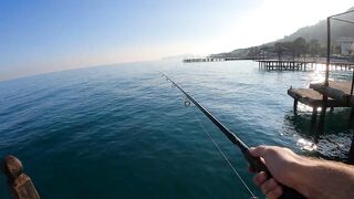Beldibi Antalya неспешная рыбалка с берега формат POV и расслабляющий шум Средиземного моря