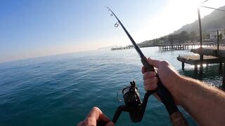 Beldibi Antalya неспешная рыбалка с берега формат POV и расслабляющий шум Средиземного моря