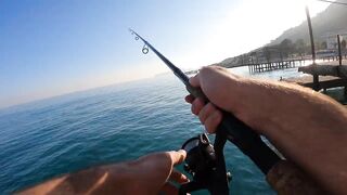 Beldibi Antalya неспешная рыбалка с берега формат POV и расслабляющий шум Средиземного моря