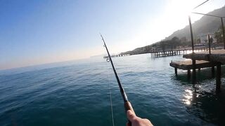 Beldibi Antalya неспешная рыбалка с берега формат POV и расслабляющий шум Средиземного моря
