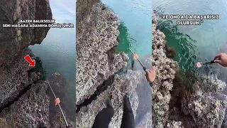 Анталия Falezler ловля с гаком у высоких скал охота на рыбу льва и адреналин на вершине обрыва