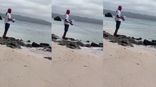 Морская рыбалка на Боракай выход в море с берега острова за тропической рыбой у коралловых рифов