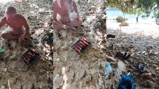 Русские шашлыки на Boracay 2025 остров Филиппин пляж мангал компания друзей и тёплое море вокруг