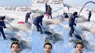 Странные способы ловли рыбы в снежных регионах необычные снасти и зимняя рыбалка далеко от моря