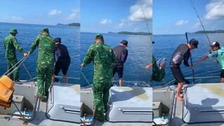 Фантастическая рыбалка на крупную рыбу у моря Phu Quoc во Вьетнаме