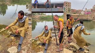 Поехал ловить рыбу в море и провел день в простом морском рыбацком ритме