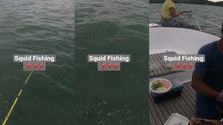 Столько удовольствия от ночной рыбалки на кальмаров в Hua Hin Таиланд