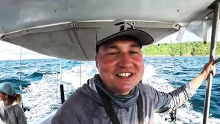 Каранкс на 24 г стик морская рыбалка на Пхукете и сашими своими руками прямо в лодке