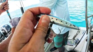 Каранкс на 24 г стик морская рыбалка на Пхукете и сашими своими руками прямо в лодке