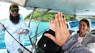 Каранкс на 24 г стик морская рыбалка на Пхукете и сашими своими руками прямо в лодке