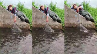 Когда уже лень рыбачить но улов все равно есть удивительная деревенская рыбалка в Камбодже