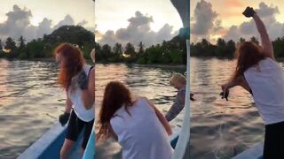 Морская рыбалка на Мальдивах - поймали большую вкусную рыбу прямо у домашнего рифа острова