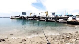 Koh Samet shore fishing вечерние забросы с пирса и камней на небольшом тайском острове