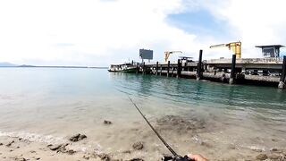 Koh Samet shore fishing вечерние забросы с пирса и камней на небольшом тайском острове