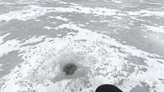 Опасная рыбалка по первому льду - протока дышит, но щука окунь и судак не дают уйти домой рано