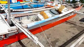 В Talisay Cebu море и рыба по настоящему свежие рыбачим сетями прямо у берега города