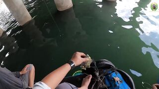 Phan Thiet жирная точка по cá rìa и cá nâu рыбалка с пирса когда клюет почти на каждый заброс