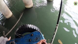 Phan Thiet жирная точка по cá rìa и cá nâu рыбалка с пирса когда клюет почти на каждый заброс