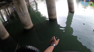 Phan Thiet жирная точка по cá rìa и cá nâu рыбалка с пирса когда клюет почти на каждый заброс