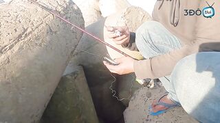 Морская рыбалка у входа в порт Phan Thiet сильное течение и активная рыба