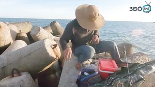 Морская рыбалка у входа в порт Phan Thiet сильное течение и активная рыба