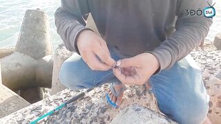 Морская рыбалка у входа в порт Phan Thiet сильное течение и активная рыба