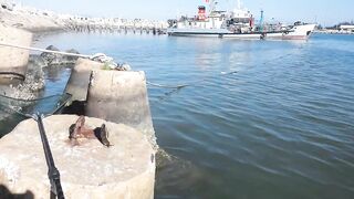 Рыбалка Phan Thiet Binh Thuan берег лодка и первые поклёвки при закате