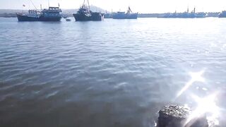 Рыбалка Phan Thiet Binh Thuan берег лодка и первые поклёвки при закате