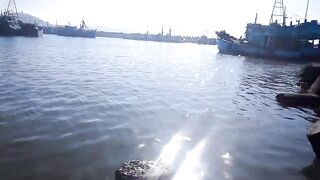 Рыбалка Phan Thiet Binh Thuan берег лодка и первые поклёвки при закате