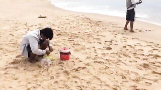 Ловля песчаного бычка biển Phan Thiet прибрежная донная рыбалка у волнореза