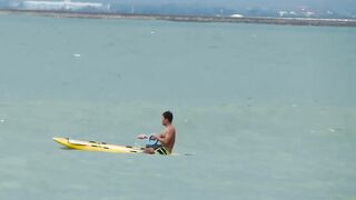 Jimbaran рыбалка на серфборде нестандартные забросы прямо с доски у волны