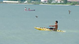 Jimbaran рыбалка на серфборде нестандартные забросы прямо с доски у волны