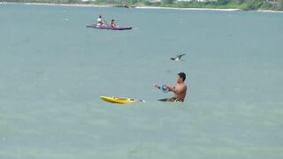 Jimbaran рыбалка на серфборде нестандартные забросы прямо с доски у волны