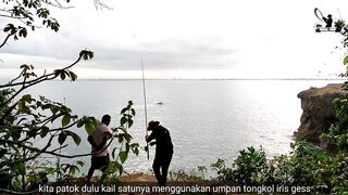 Спокойная рыбалка на экстремальном споте Tegal Wangi Bali ловим и тут же отпускаем птицу