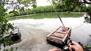 Спиннинг в Китае остров Хайнань береговая рыбалка по морскому хищнику у камней