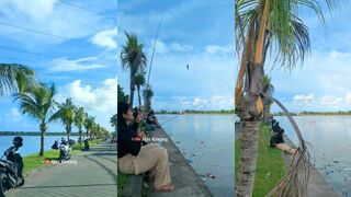 Viral spot для рыбалки в Denpasar Bali куда бегут местные когда начинается клев в городе