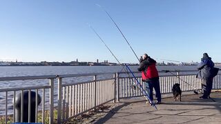 FISH ON на реке Mersey морская рыбалка с берега у устья и неожиданные поклевки