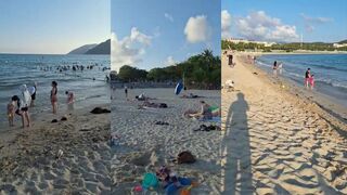 Пляж Дадунхай Sanya Hainan отдых в Китае и мысли о рыбалке у берега