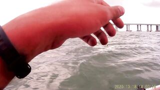 Рыбалка в Керчи у Крымского моста ставрида подходит косяками к берегу