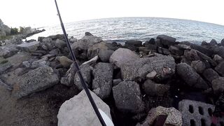 Керченский пролив береговая ловля саргана длинные забросы в сторону моста