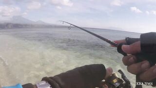 Страйк на нетронутом споте морская рыбалка на западном Бали vlog mancing 34