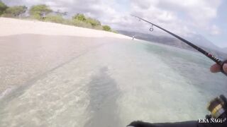 Страйк на нетронутом споте морская рыбалка на западном Бали vlog mancing 34