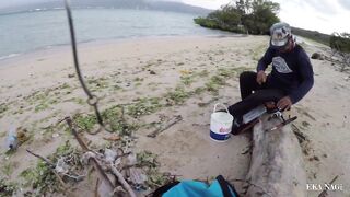 Страйк на нетронутом споте морская рыбалка на западном Бали vlog mancing 34