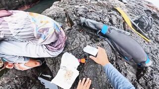 Первая рыбалка на побережье Karangasem Bali красивый вид и частые поклевки