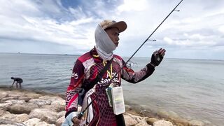 Ультралайт рыбалка в Сануре Бали береговая охота на барракуду минноу киллер в деле