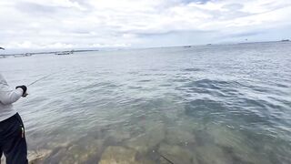 Ультралайт рыбалка в Сануре Бали береговая охота на барракуду минноу киллер в деле