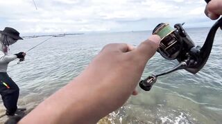 Ультралайт рыбалка в Сануре Бали береговая охота на барракуду минноу киллер в деле