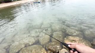 Ультралайт рыбалка в Сануре Бали береговая охота на барракуду минноу киллер в деле