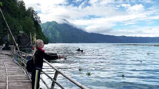 Рыбалка в кратере вулкана Батур необычная рыбалка на Бали с видом на Агунг